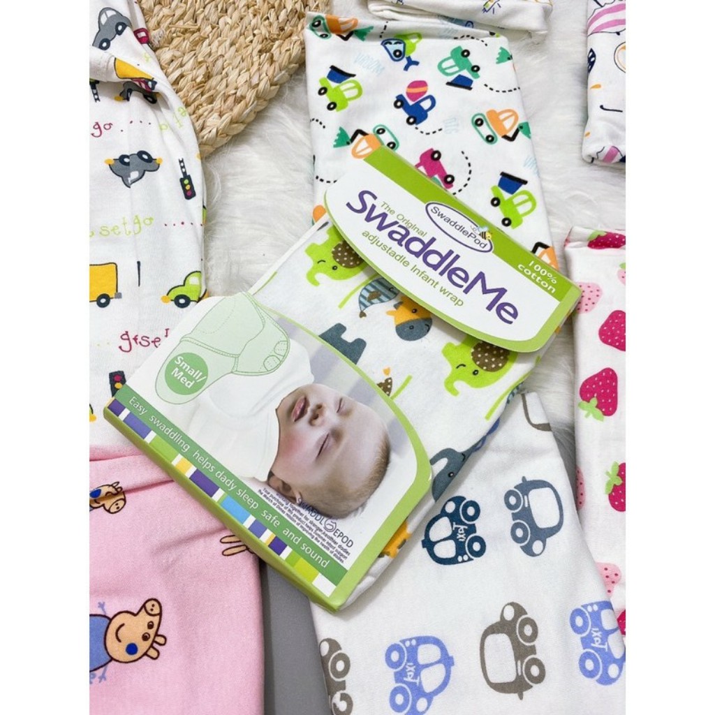 Ủ kén sơ sinh 100% cotton Swaddle Me Summer cho bé