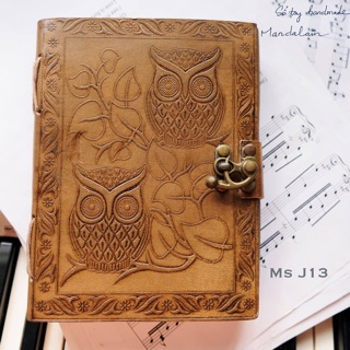 {ẢNH THẬT} Sổ tay handmade độc đáo bìa da giấy tái chế chất lượng