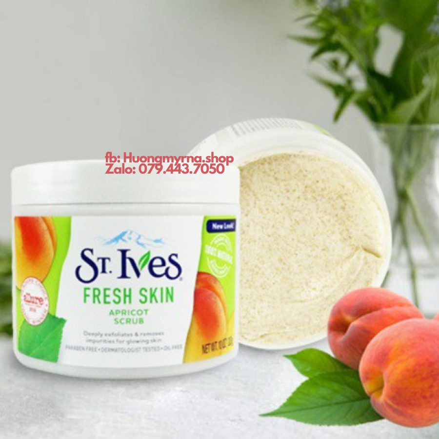 Tẩy tế bào chết toàn thân St.Ives chiết xuất từ Trái Mơ 283g - St.lves Fresh Skin Apricot Scrub