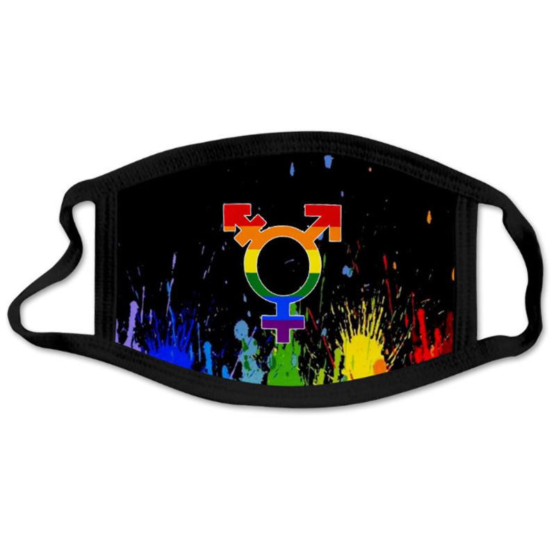 Khẩu trang lụa in kỹ thuật số sọc cầu vồng dành cho nam nữ LGBT