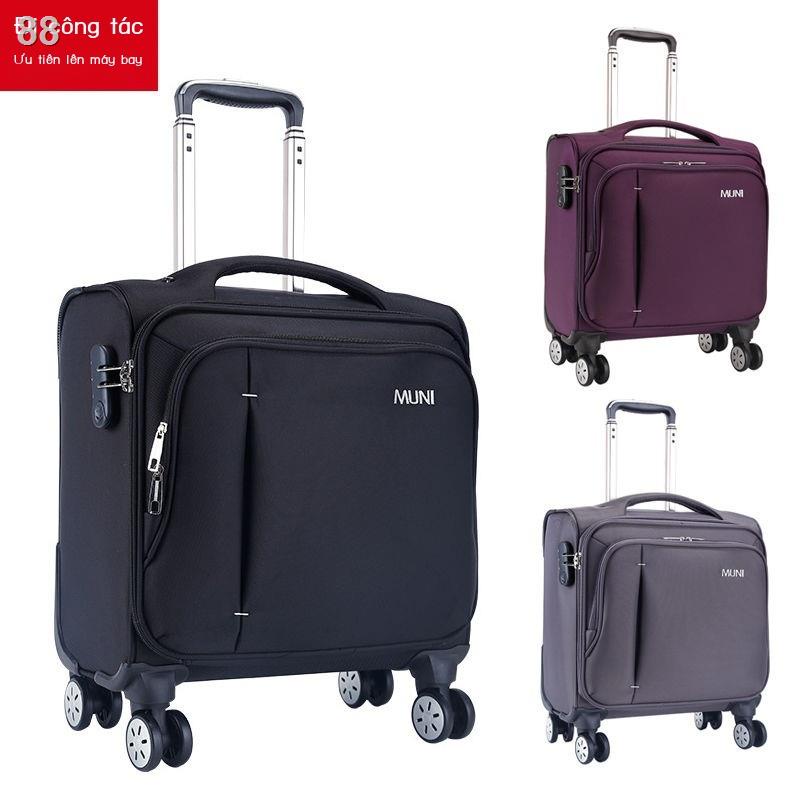Vali nhỏ 16 inch nữ xe đẩy kinh doanh trường hợp nam nhẹ vải Oxford chuyến đi công tác mini password lên máy bay