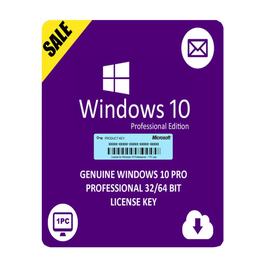 Mã kích hoạt bản quyền phần mềm windows 10 Professional phiên bản 32bit và 64 bit (Laptop/PC)