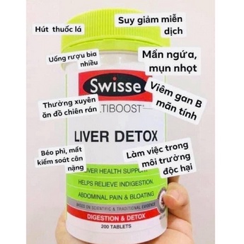Viên Uống Bổ Gan &amp; Thải Độc Gan Swisse Liver Detox 60 Viên - Hàng Úc Chính Hãng