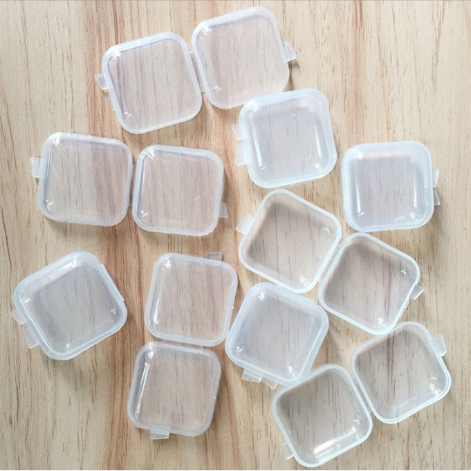 Bộ 5 Hộp Nhựa PP Trong Suốt Hình Vuông Nhỏ Dùng Đựng Đồ Dùng