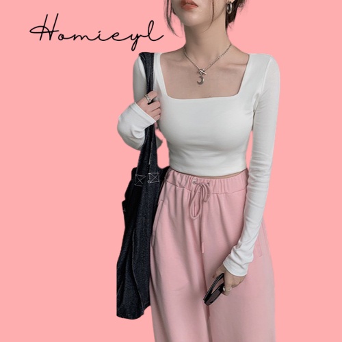 Áo croptop nữ tay dài cổ vuông cao cấp, áo thun croptop dáng ôm body chất bozip đẹp