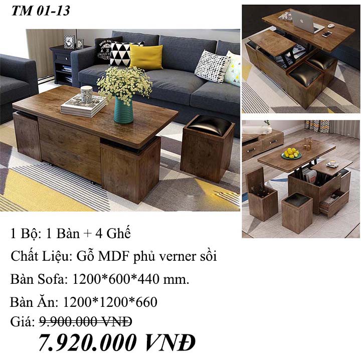 Bàn Sofa Thông Minh Hiện Đại HFC-BSF TM01-12 Cao Cấp