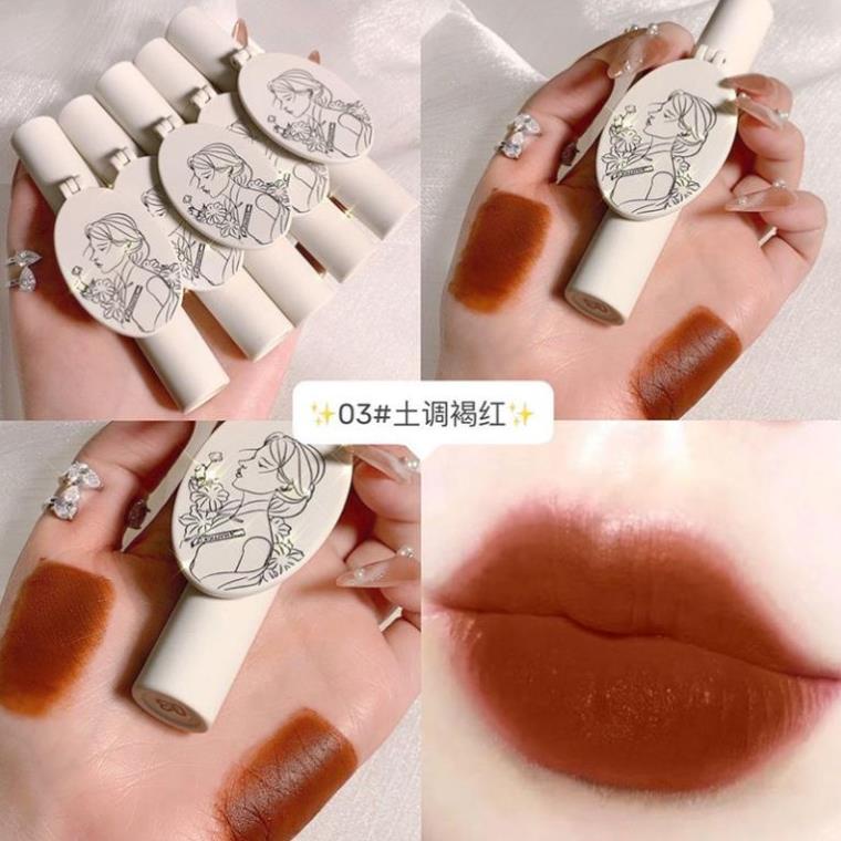 Son môi Maffick có gương có dưỡng màu sắc tự nhiên chống thấm nước xinh xắn HGNTD | BigBuy360 - bigbuy360.vn