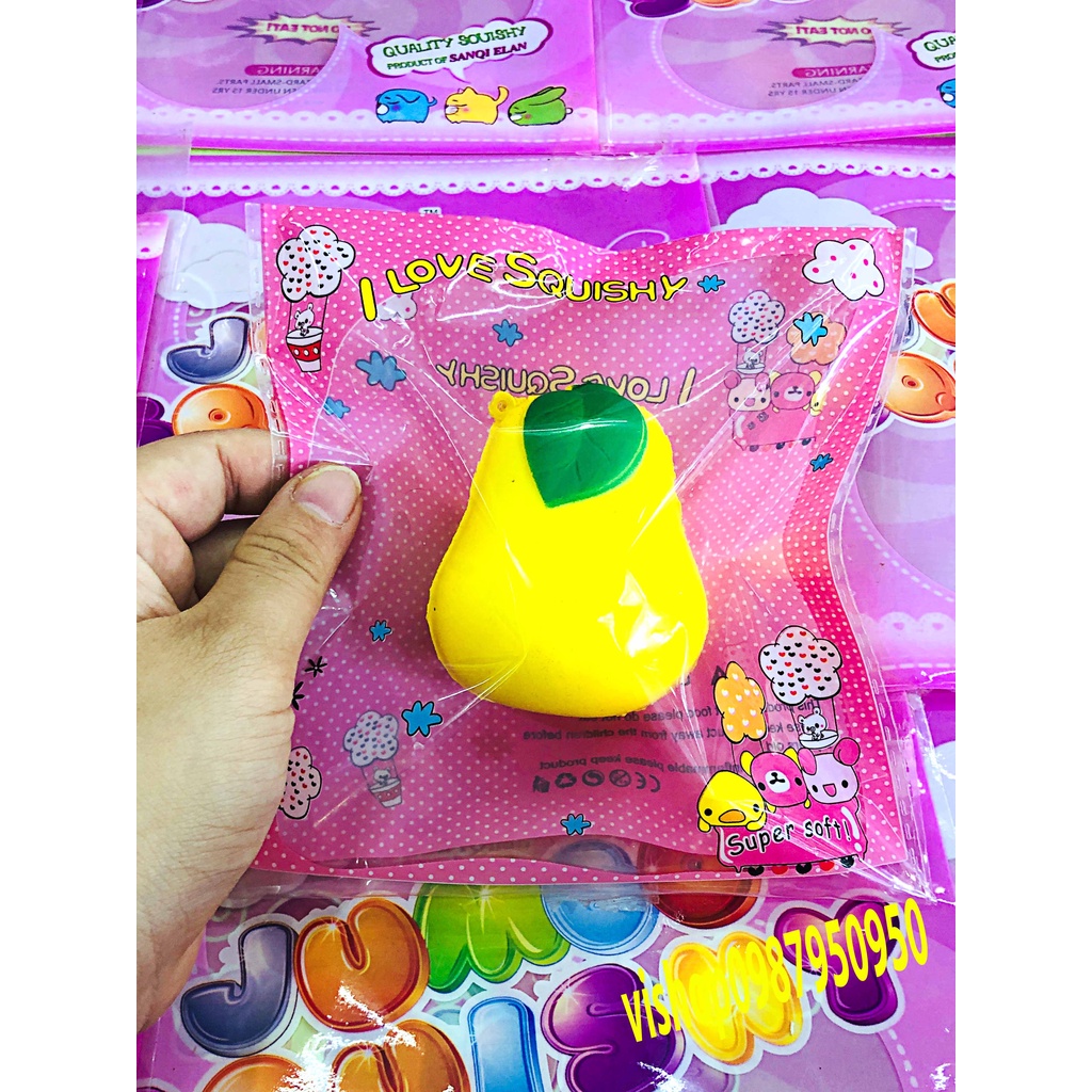 Squishy JUMBO Hình QUẢ LÊ Đồ Chơi Xốp Giảm Stress Hình mềm mịn dễ Thương đàn hồi Cho Bé