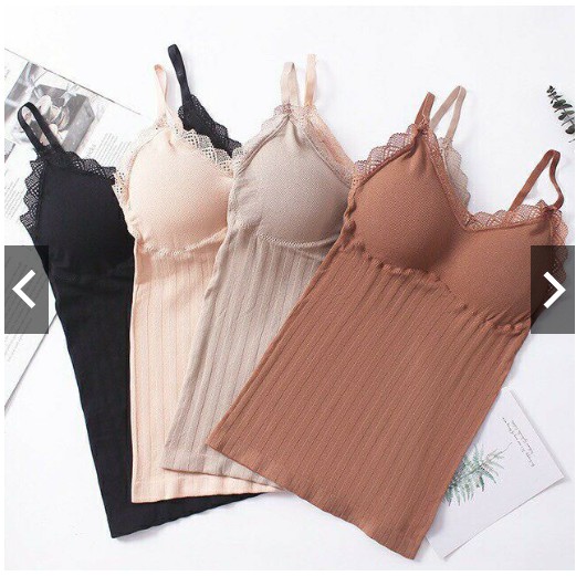 Áo bra hai dây dáng dài gân tăm mềm mịn TÚI ZIP