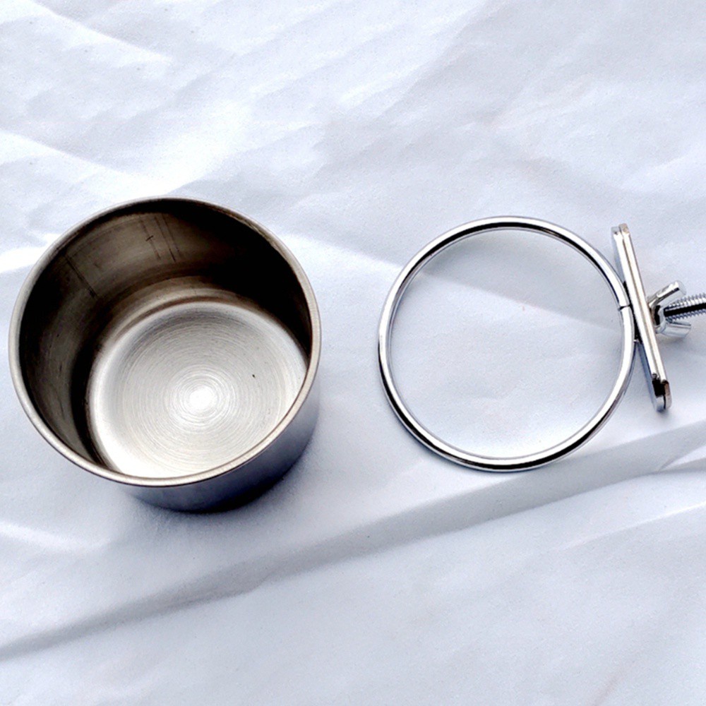 Tô Đựng Thức Ăn/Nước Uống Bằng Thép Không Gỉ Treo Lồng Chim Vẹt Tiện Dụng