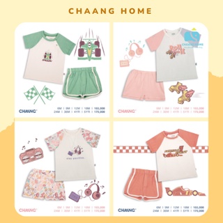 Bộ quần áo cộc tay raglan cho bé trai bé gái Chaang Active