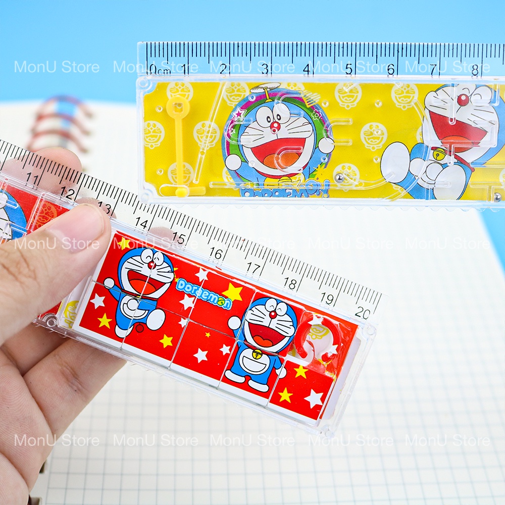 Thước kẻ 20cm DORAEMON DOREMON kèm game ráp hình, lăn bi MON0314 TooYoo