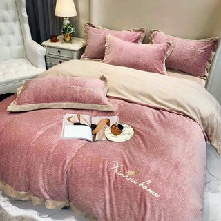 Bộ chăn ga gối drap giường nỉ nhung cao cấp nhập khẩu Italia mới nhất