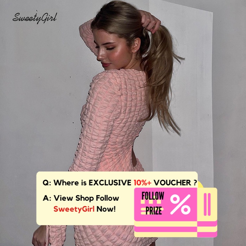 Đầm Mini Cổ Tròn Tay Dài Màu Trơn Thời Trang 2022 Quyến Rũ Cho Nữ