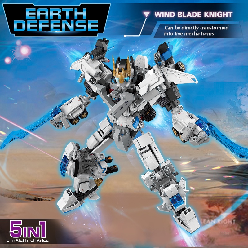 đồ chơi giáo dục Lắp ráp Mô hình Jie Star 69000 Ideas High-Tech Robot Mecha Warrior Military War 5 In 1 Modular MOC