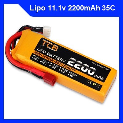 Pin LiPo 3s (11.1v) 2200mah 35C dành cho các loại tay điều khiển (tx) RC, cano, máy bay cánh bằng F22,SU 27 giắc T