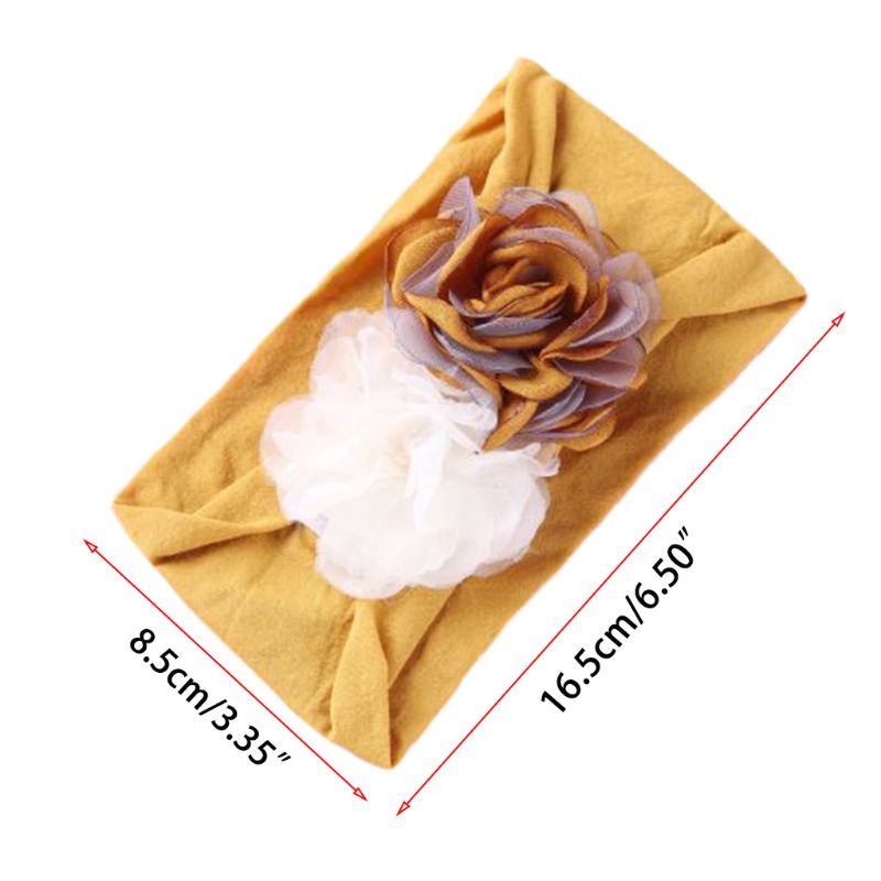 Băng Đô Hoa Co Giãn Phối Lưới Thoáng Khí Thời Trang Xinh Xắn Cho Bé Gái