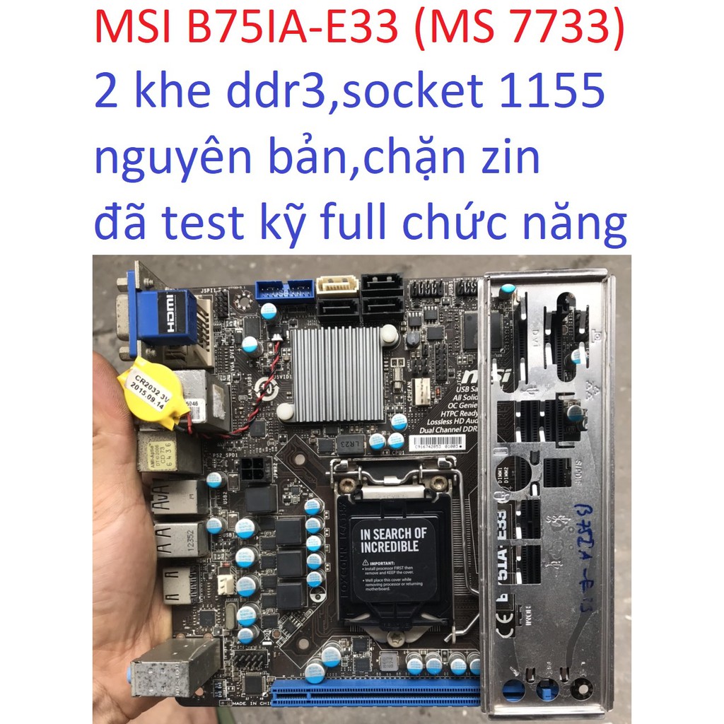 Main MSI B75I B75 2 khe ram ddr3 socket 1155 mainboard bo mạch chủ máy tính PC B75IA E33 ITX 17x17 MS 7733,e5300