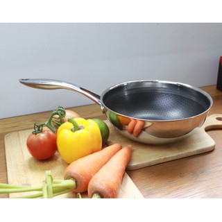 Chảo rán , chảo sâu lòng chống dính 3 lớp đúc liền inox 304  Kimscook  BlackCube siêu bền , cào không xước