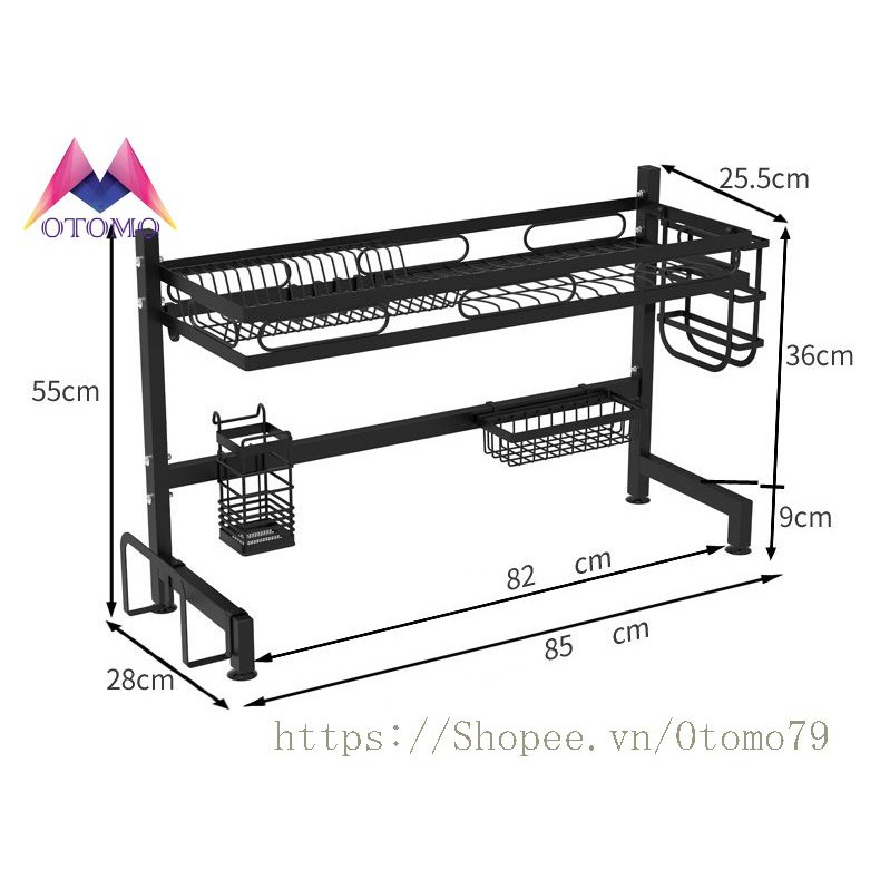 Kệ Để Bát Chén Trên Chậu Rửa Tiện Lợi Sạch Sẽ Khô Ráo, Giá Úp Bát Chén, Giá Để Dao Thớt