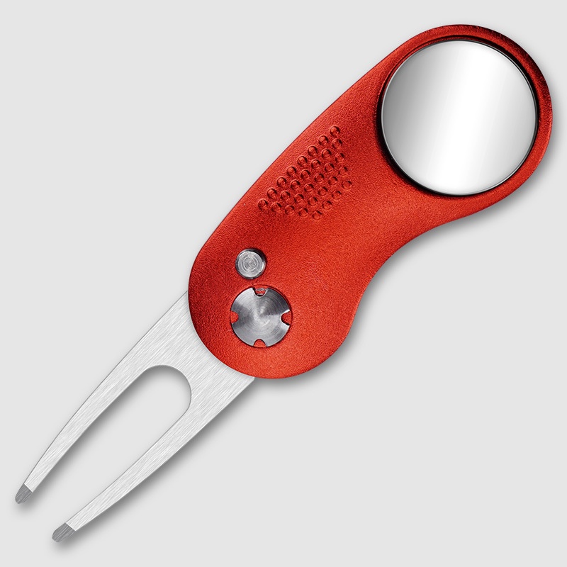 Dụng cụ sửa chữa Divot chơi gôn Nĩa không gỉ với nút bật lên Màu xanh lá cây