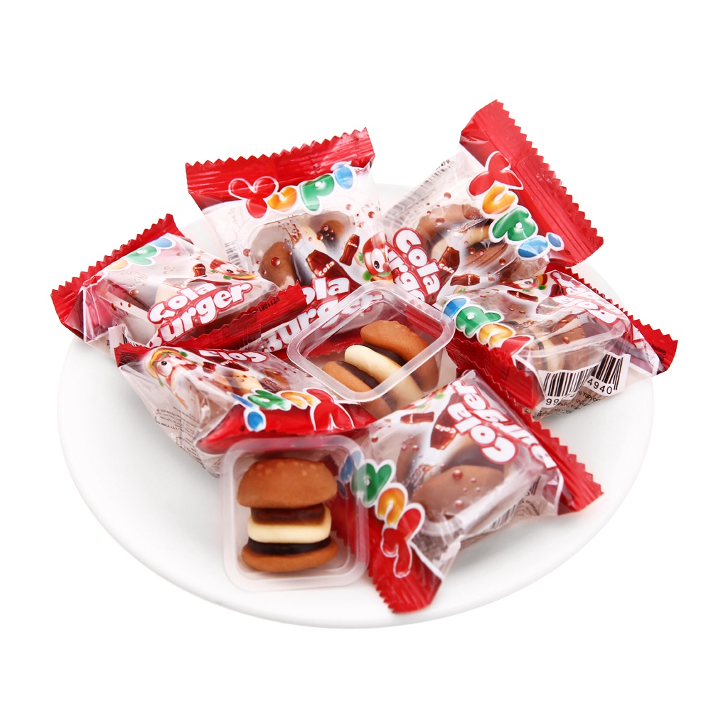 Kẹo Dẻo Yupi Cola Burger Hương Coca (Dây 10 gói x 8g-đỏ)