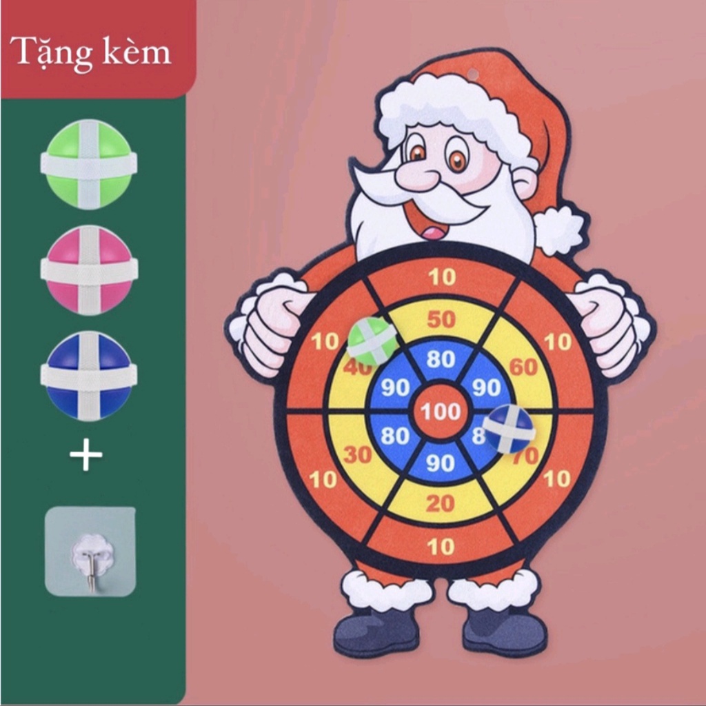 Đồ chơi bảng bóng ném dính treo trường hình Ông già Noel cho bé