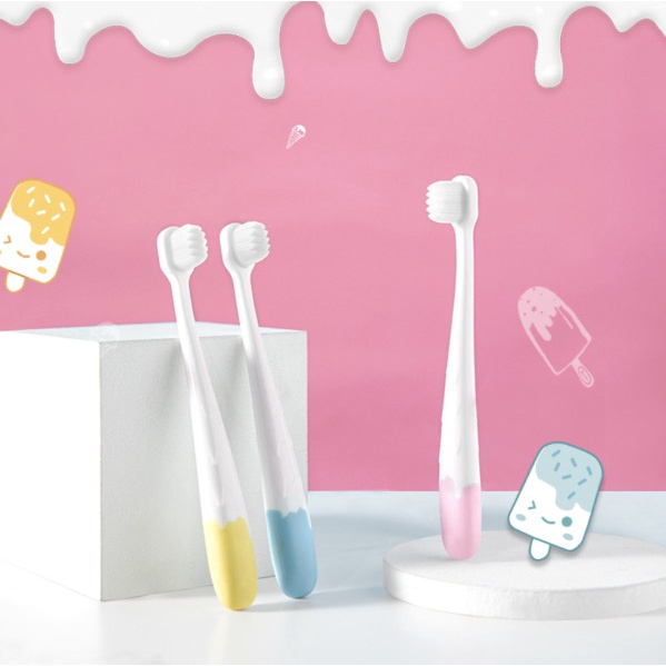 (Quận 2 HCM) (Kids Cotton Toothbrush, Mini Soft) Bàn chải cotton đánh răng cho bé từ 2 tuổi lông siêu mềm mịn que kem