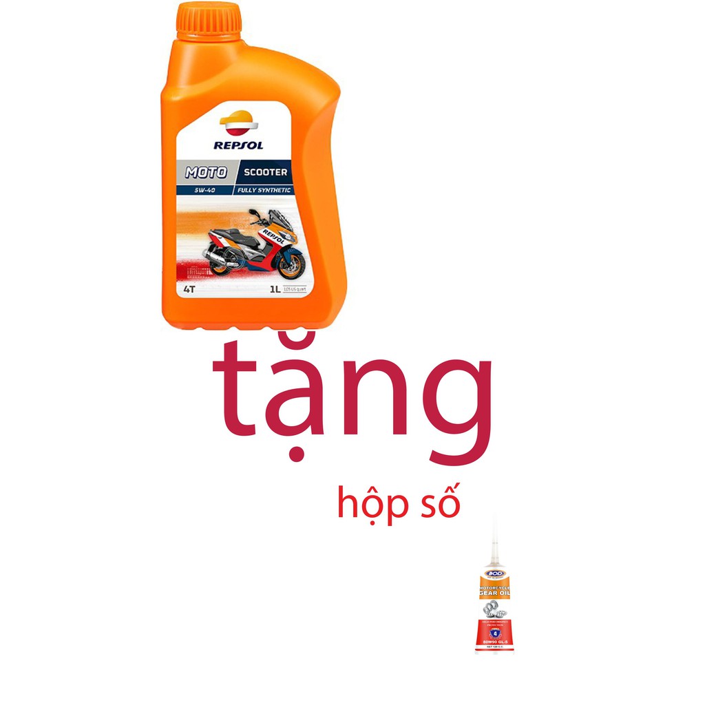 dầu nhớt combo nhớt tay ga repsol 5w40 và hộp số BOD 80w90 chống hú láp