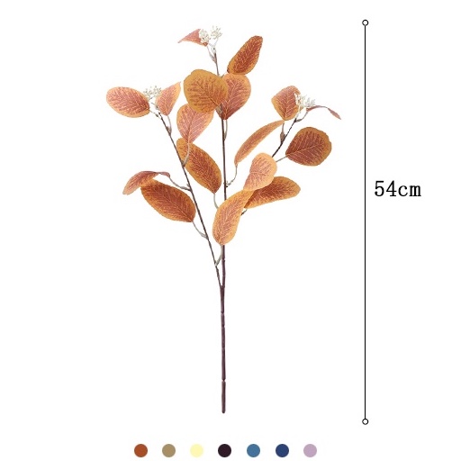 Nhánh Cây Bạch Đàn Nhân Tạo Màu Xanh Dương / Hồng Dùng Trang Trí Nhà Cửa / Tiệc Cưới