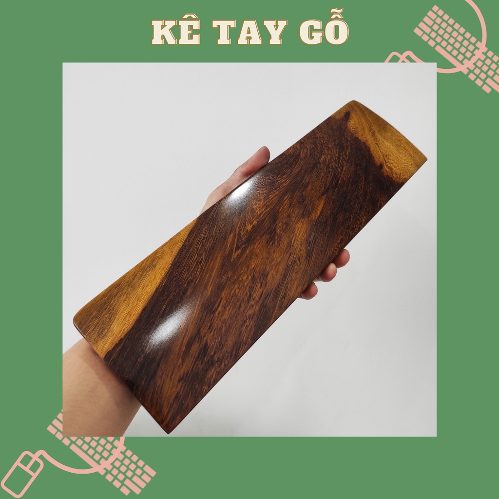 Kê Tay Bàn Phím Gỗ Tự Nhiên || Kê tay Phím cơ || Muồng Vàng/Đen || Chống Trượt