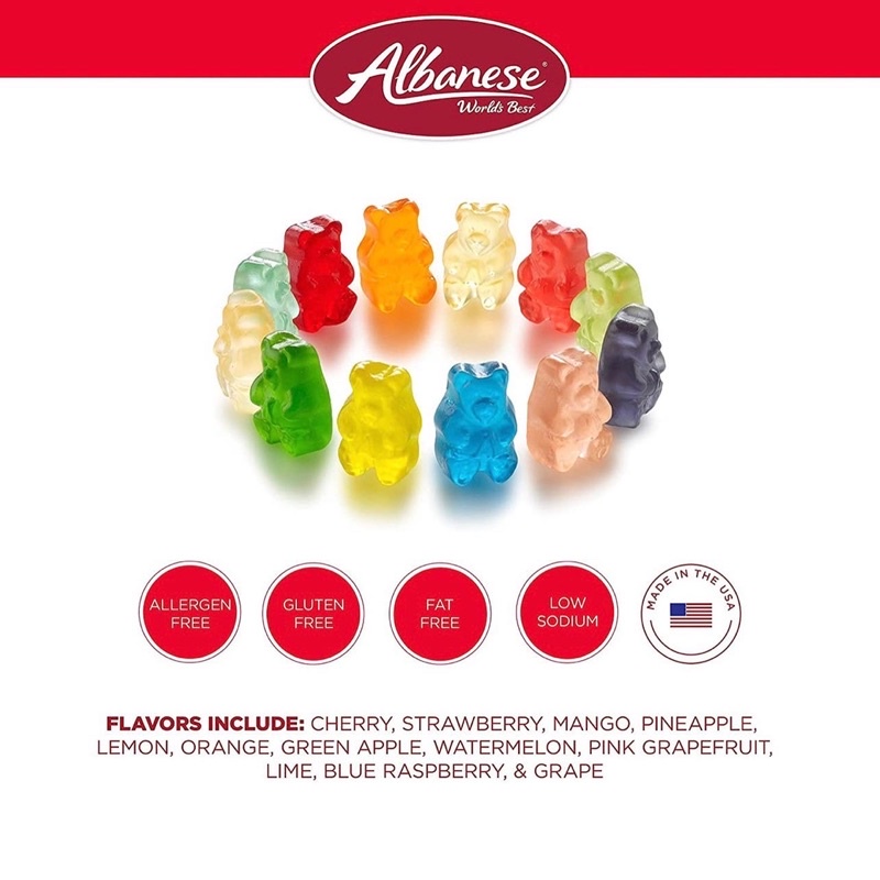 Kẹo Dẻo Trái Cây Hình Gấu Bịch Khổng Lồ 2.26kg Gummi Bears 12 vị