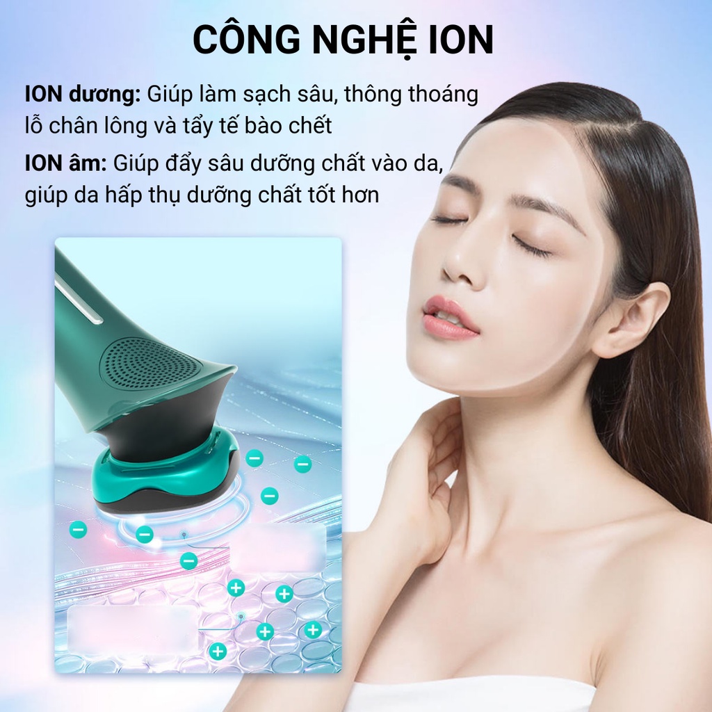 Máy Đẩy Tinh Chất Nóng Lạnh ION D829, Máy Điện Di Tinh Chất Massage Mặt Công Nghệ ION Thế Hệ Mới 2022
