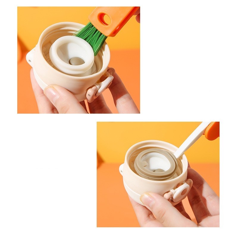 Bàn Chải Vệ Sinh Cốc Nước/Bình/Lọ Rửa Chén/Đồ Dùng Nhà Bếp Hình Củ Cà Rốt 3 Trong 1 Đa Năng