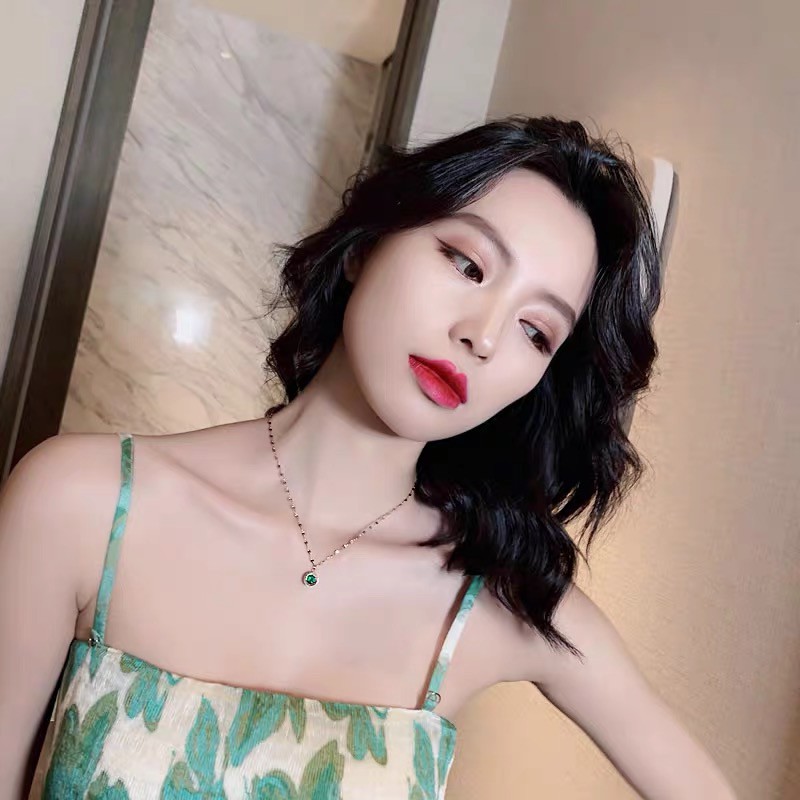 Vòng Cổ Bằng Thép Không Gỉ Đính Kim Cương Nhân Tạo Phong Cách Đơn Giản Thời Trang Thanh Lịch Cao Cấp Dành Cho Nữ