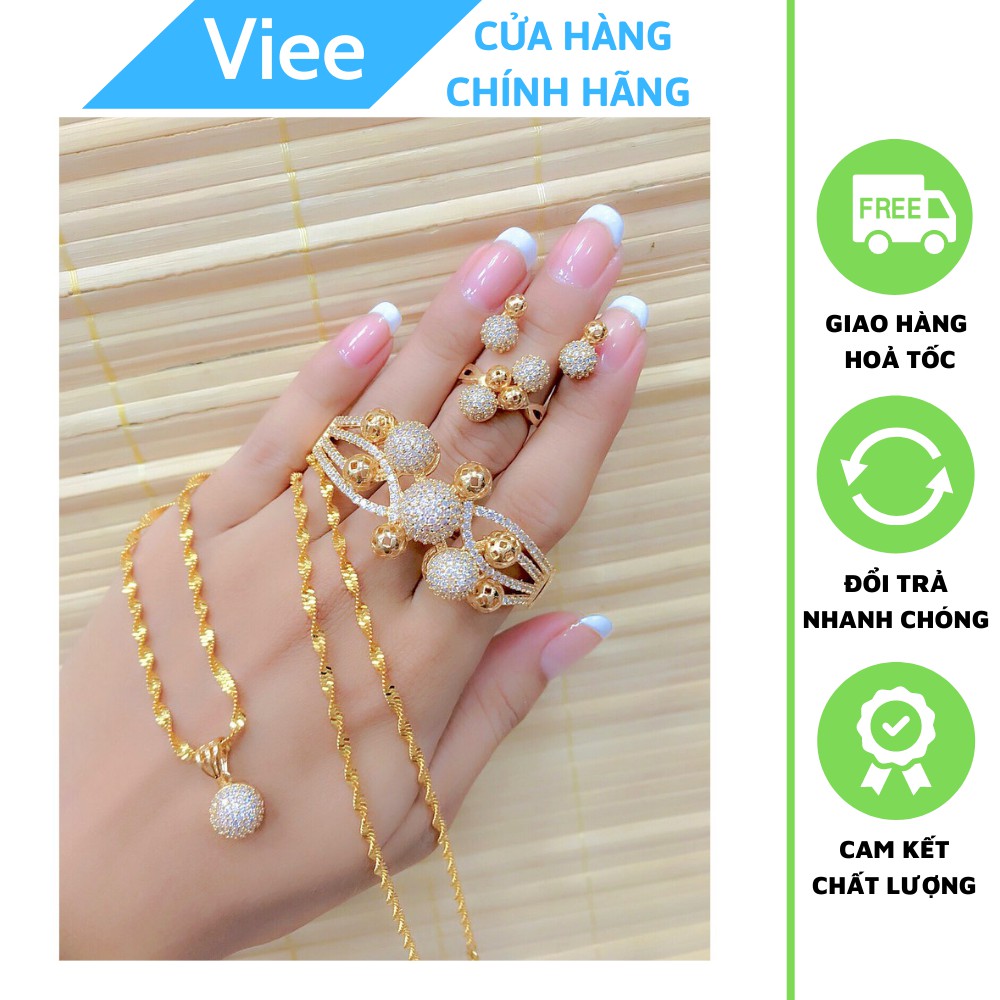 Bộ Trang Sức 4 Món Mạ Vàng 18K Hàn Quốc - VIEETS01