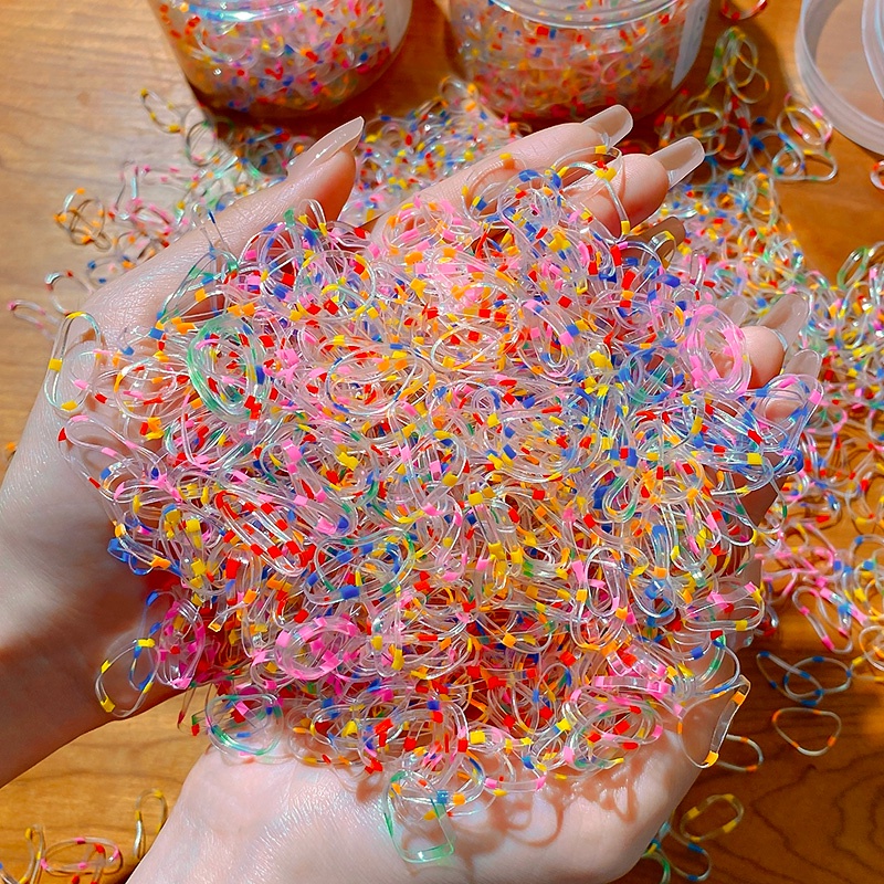 Hộp 800 Dây Chun Buộc Tóc Nhiều Màu Sắc Dành Cho Trẻ Em