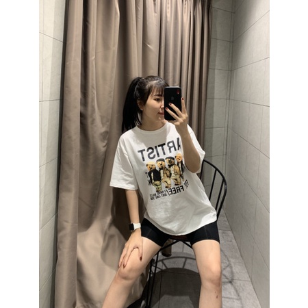Áo Phông Nữ QC Chất Cotton Thô Siêu Đẹp, Áo Phông Dáng Rộng In Hình Gấu Cute Freesize [Kèm Video Ảnh Thật] | BigBuy360 - bigbuy360.vn