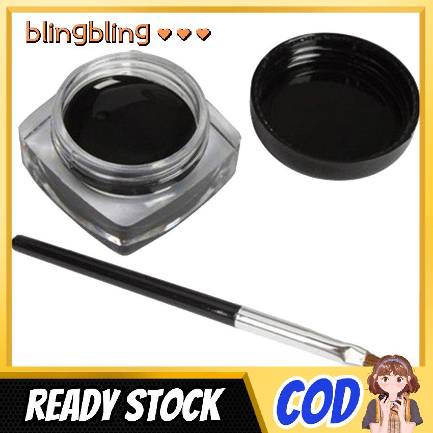 Black Waterproof Eyeliner Cream Eye Liner Gel Makeup Tools With Brush[COD&READY STOCK]