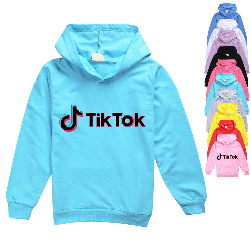 Age 2-15Yrs Kids Boys Girls Hoodies TikTok Printed Long Sleeve Hooded Outerwear Coat Sweatshirt Tops