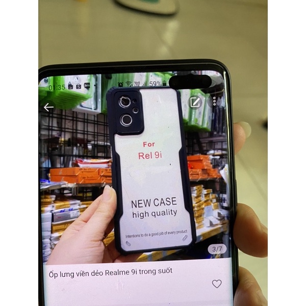 Ốp chống sốc Realme 9i ốp viền màu lưng trong suốt