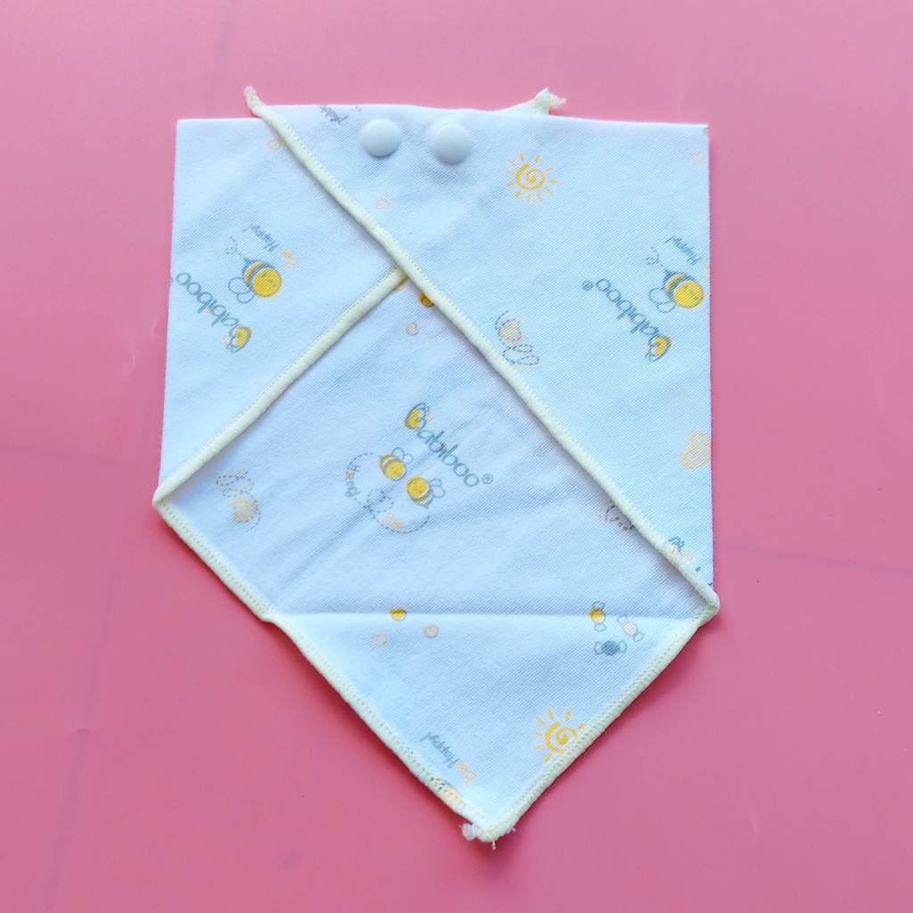 Khăn yếm cotton tam giác có cúc bấm họa tiết ngộ nghĩnh BABIBOO - BB136