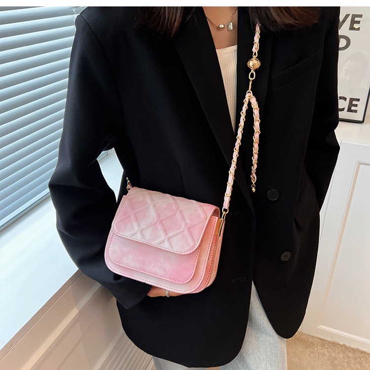 Túi đeo vai IELGY hình vuông cỡ nhỏ phối dây xích thời trang cho nữ