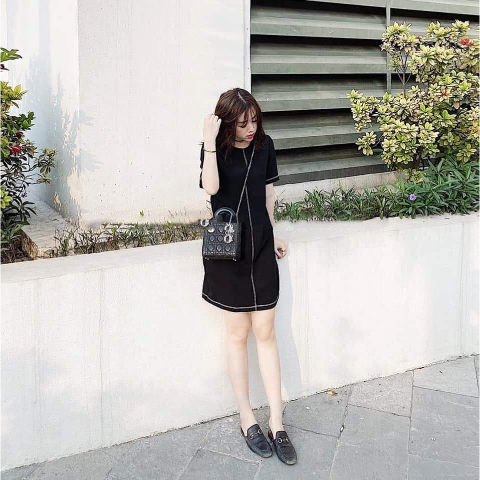 Váy bầu thiết kế xuông A đập dây nhũ