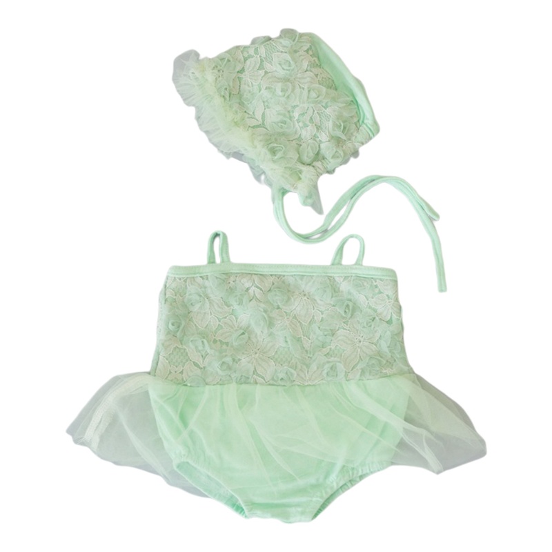 Set 2 Món Đầm Công Chúa Phối Ren Dễ Thương Dùng Chụp Ảnh Cho Bé Gái
