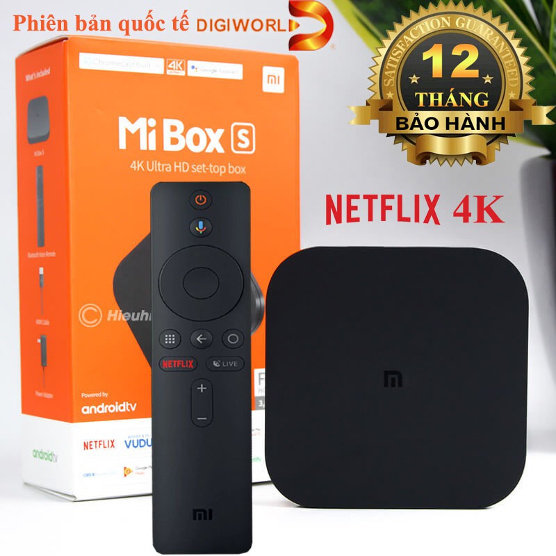 Xiaomi Mibox S 4K Hàng Chính Hãng Phiên Bản Quốc Tế Tìm Kiếm Giọng Nói Tiếng Việt Hàng DGW Phân Phối