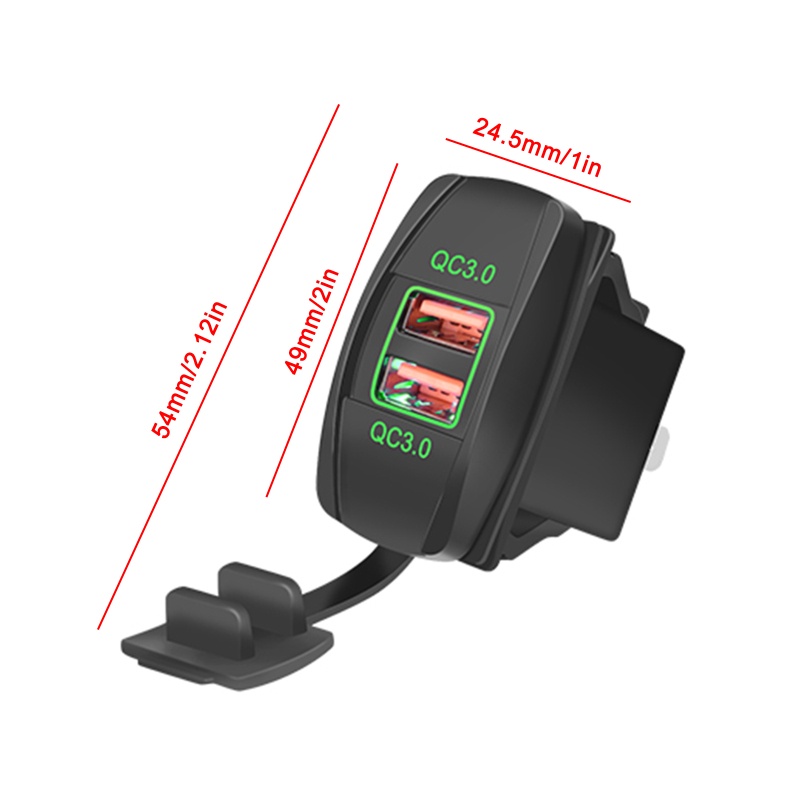 Đầu Sạc Điện Thoại USB QC3.0 Cho Xe Máy/Xe Hơi/Tàu Thuyền