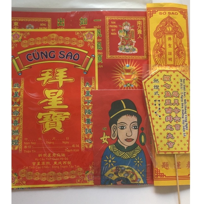 Bộ giấy cúng sao đầy đủ cho nữ