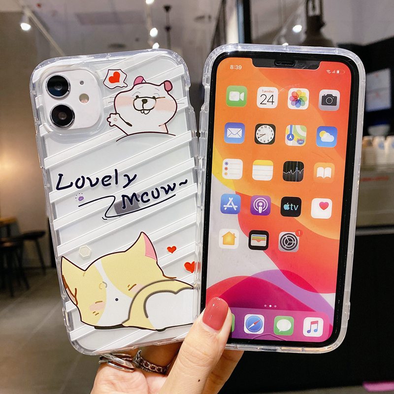 Samsung Galaxy S10 Lite Note 10 Lite M40 M60S M80S A7 2018 J7 J2 Grand Prime On7 2016 Phone Case Cute Cat Squirrel Soft Clear Air Pressure Cover