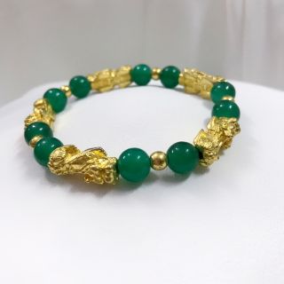 Vòng tay tỳ hưu xanh ( 5 con tỳ hưu)